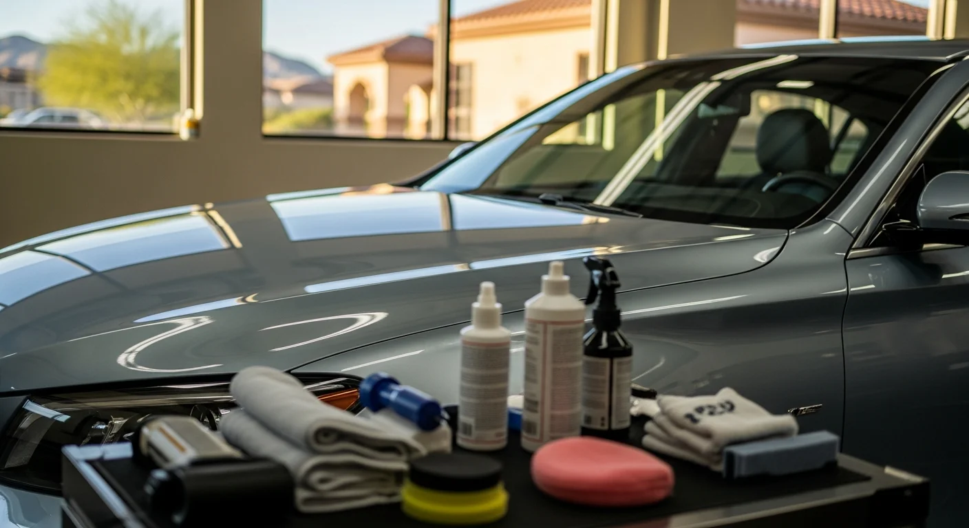 Ceramic coating application on vehicle exterior