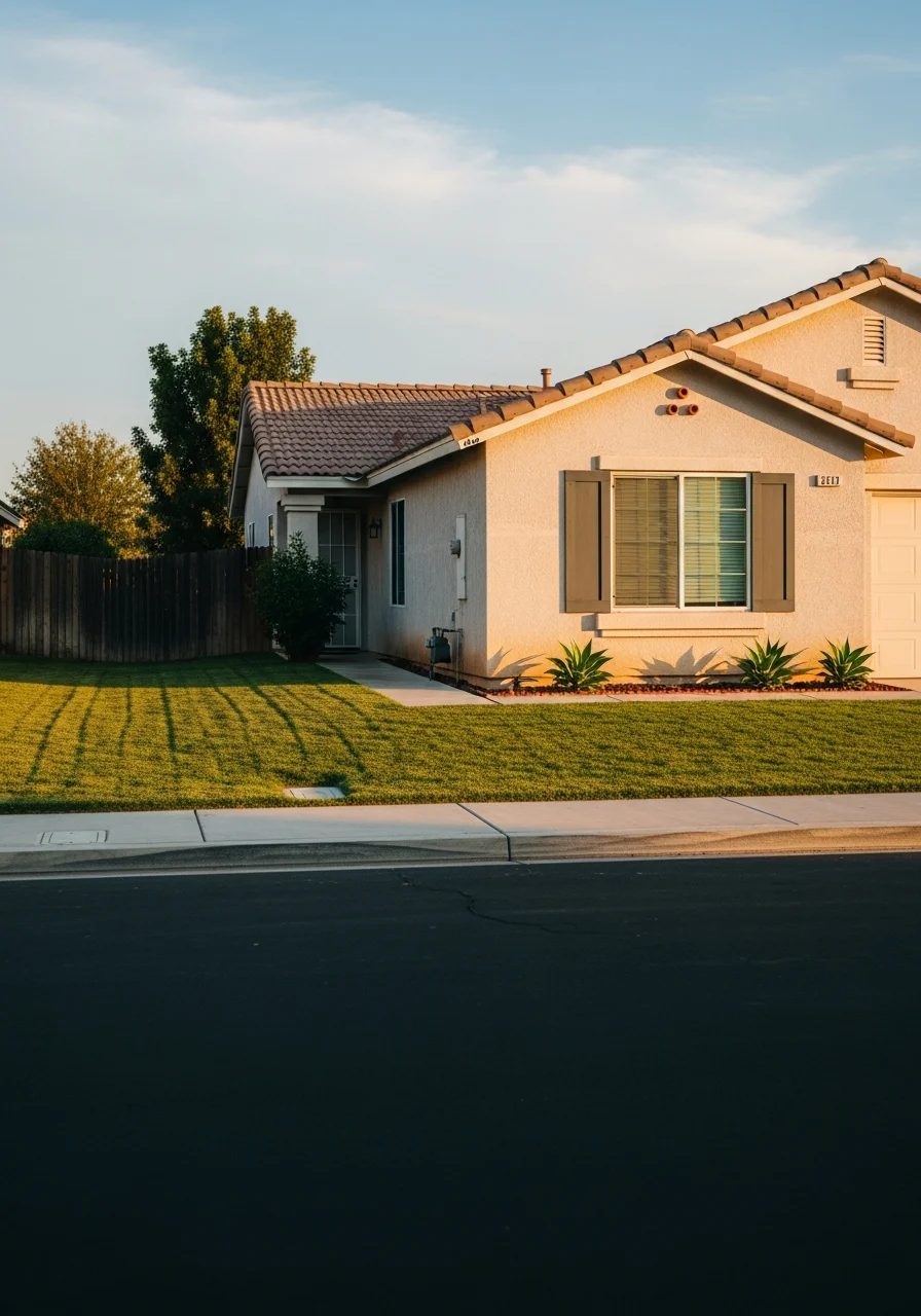 A Perris home exterior showing the community's diverse neighborhood character and property styles.